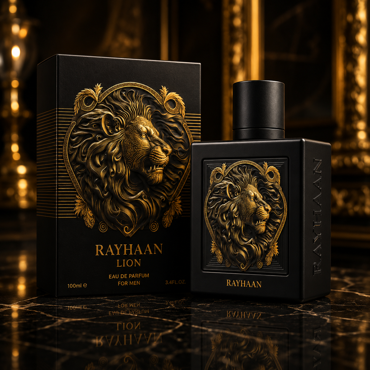 Rayhaan Lion Eau de Parfum for Men, 3.4 Ounce