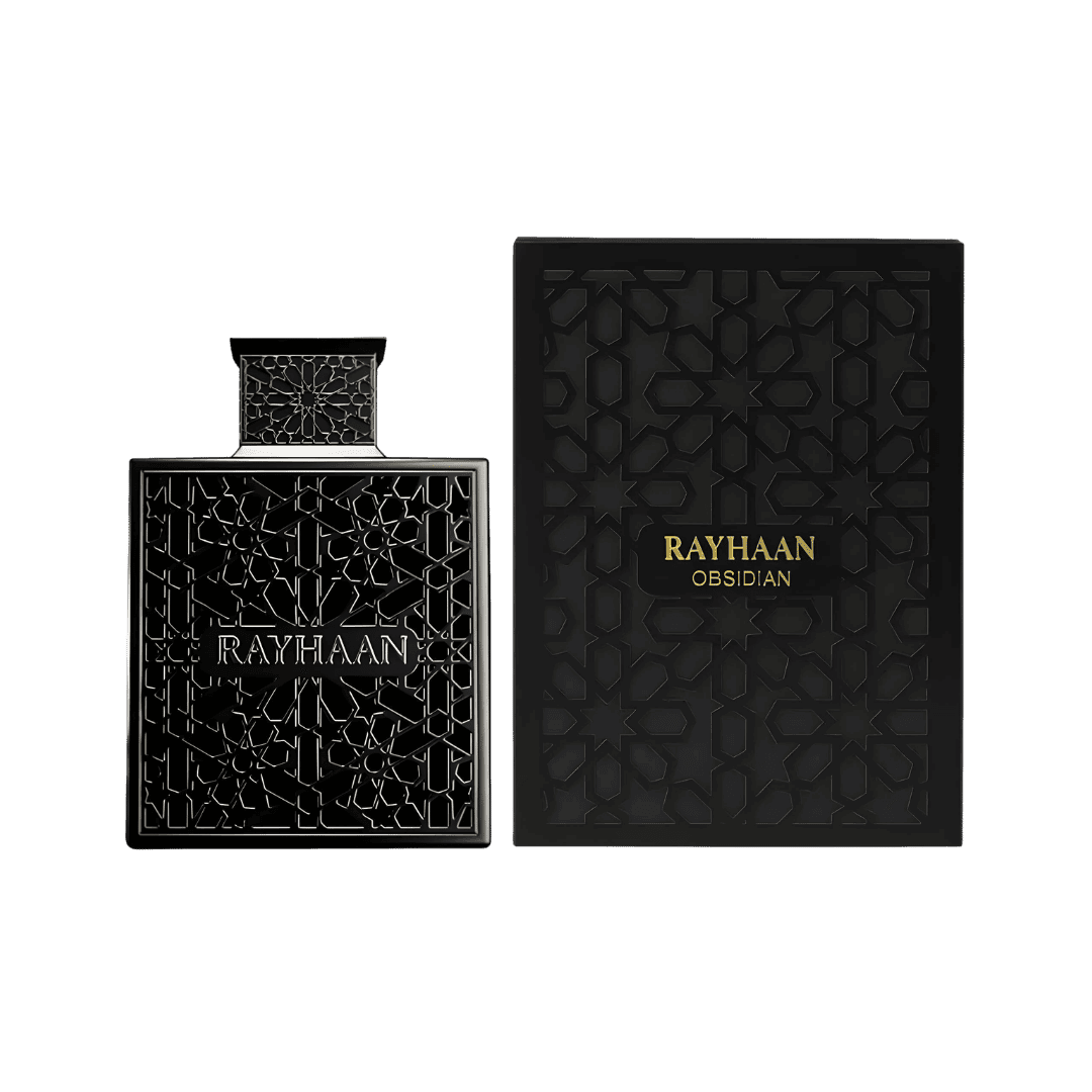 Rayhaan Obsidian Eau de Parfum for men 3.4 oz bottle with retail box