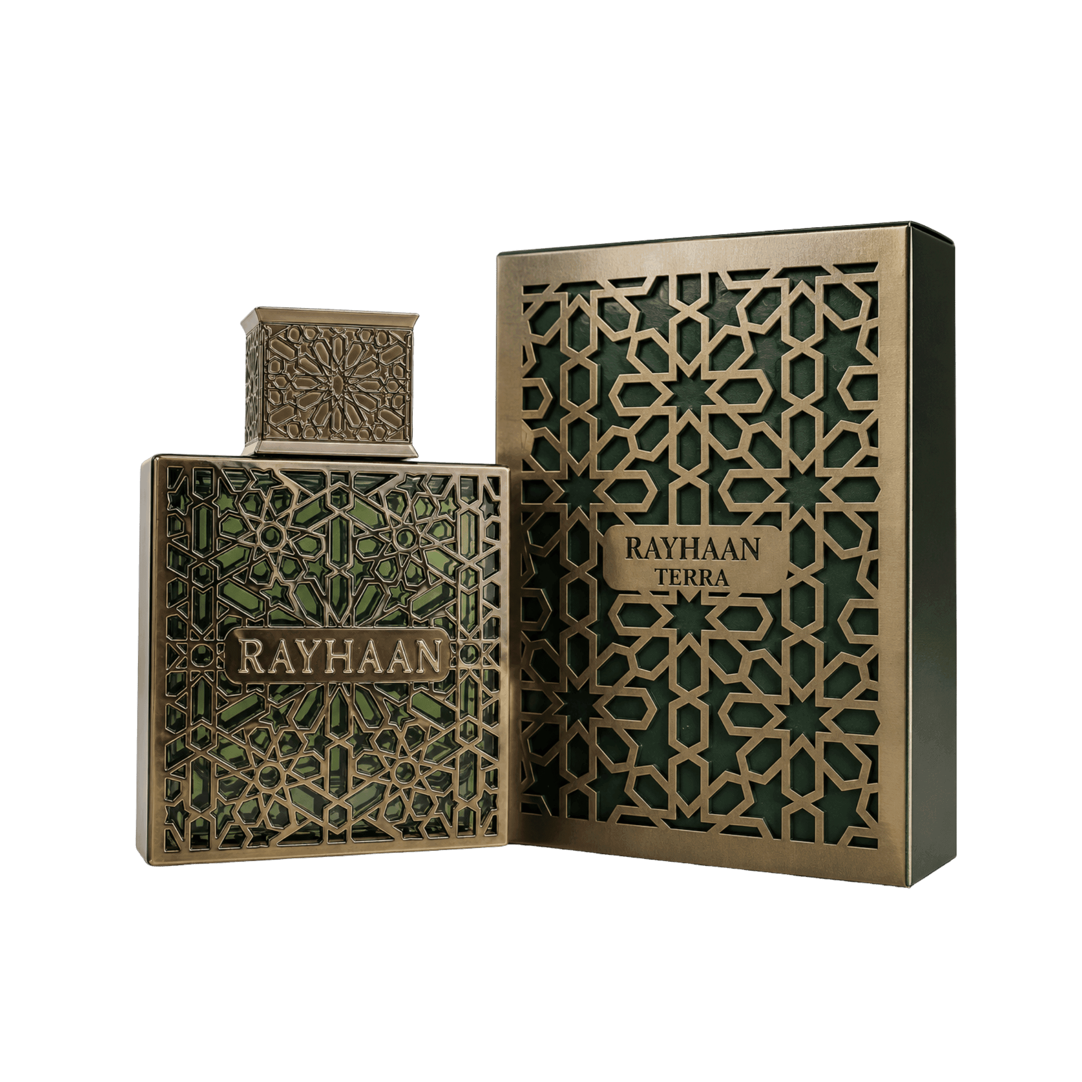 Rayhaan Terra Eau de Parfum 3.4 oz bottle with retail box