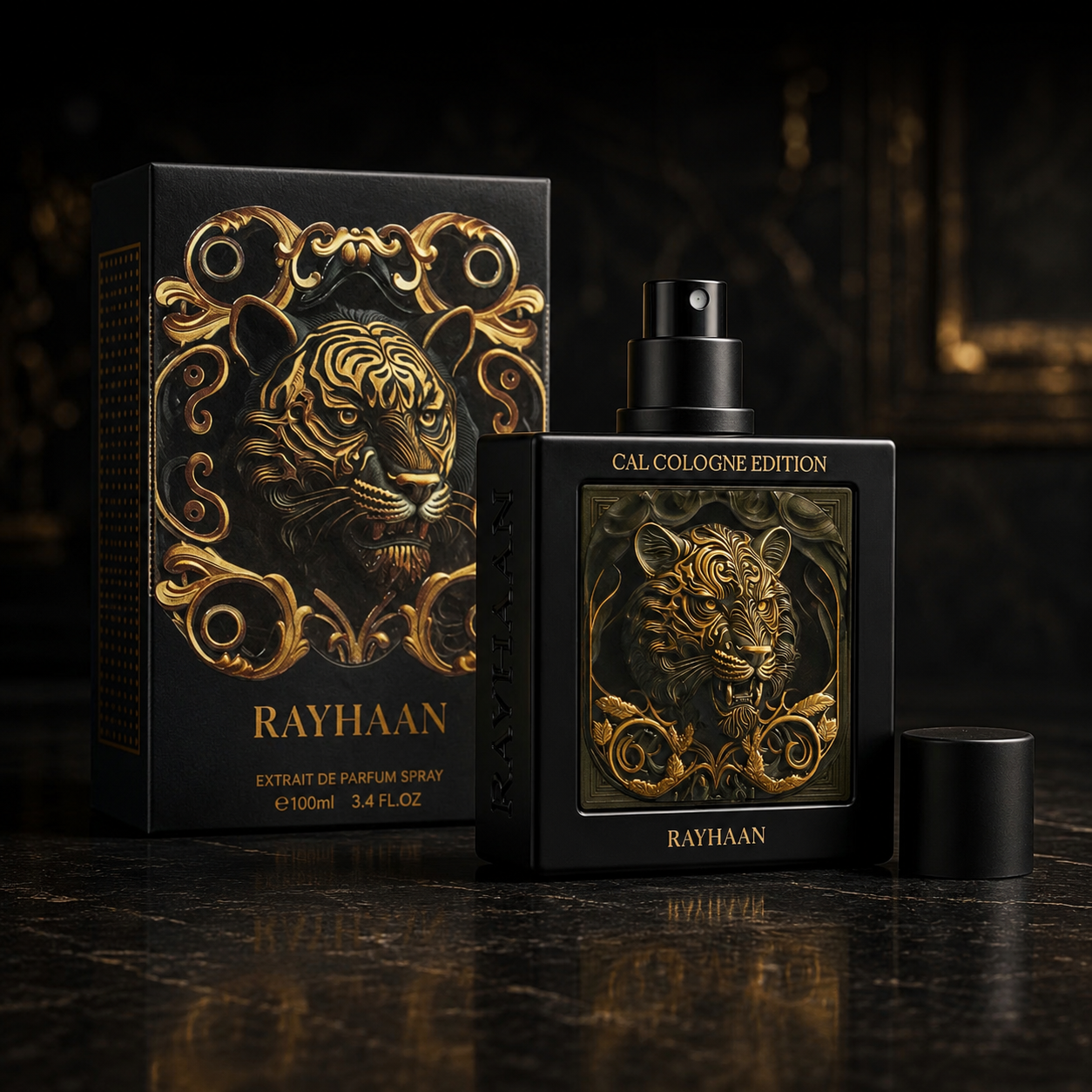 Rayhaan Tiger Cal Cologne Edition Extrait de Parfum Spray for Unisex,3.4 Ounce