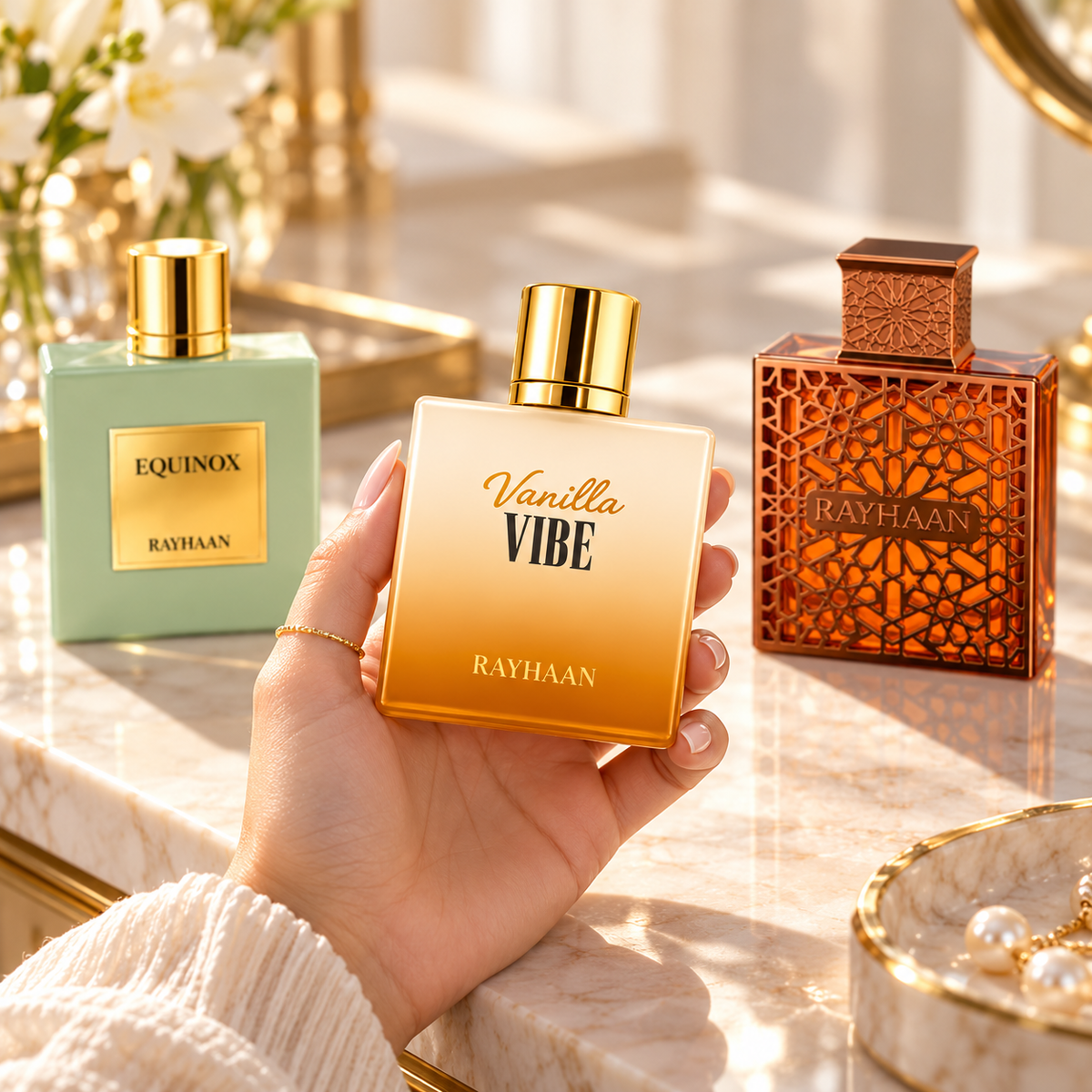 Rayhaan Vanilla Vibe + Rayhaan Vantage + Rayhaan Equinox 3-Piece Fragrance Bundle for Unisex