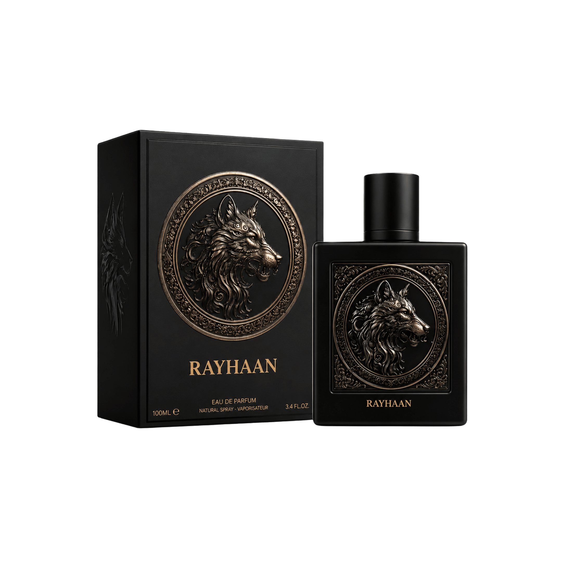 Rayhaan Wolf Eau de Parfum Spray for Men 3.4 Ounce