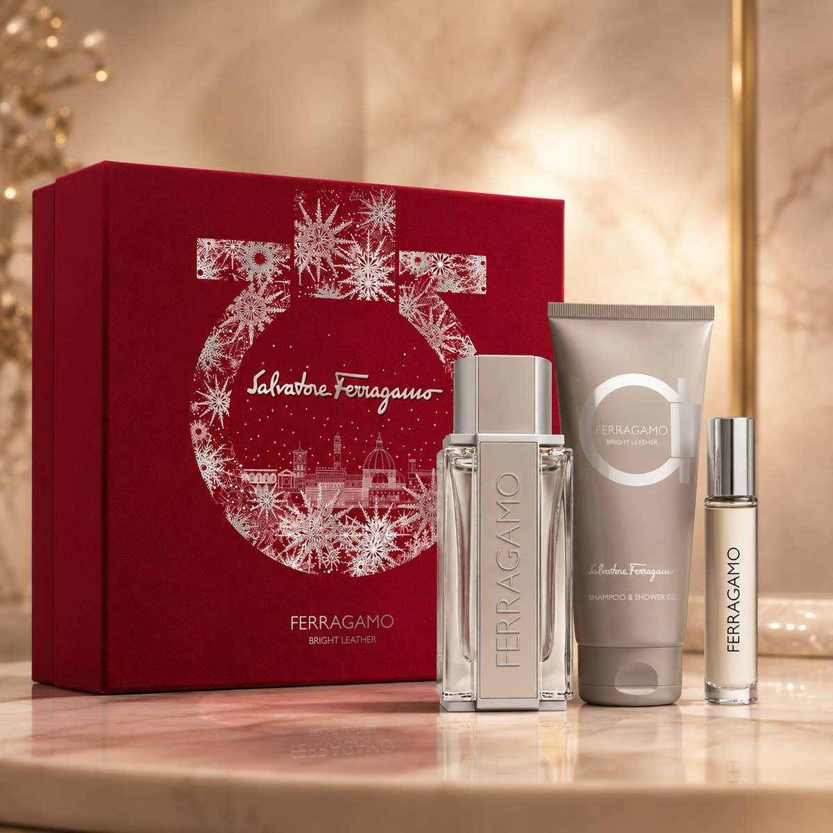 Salvatore Ferragamo Bright Leather 3-Piece Gift Set for Men