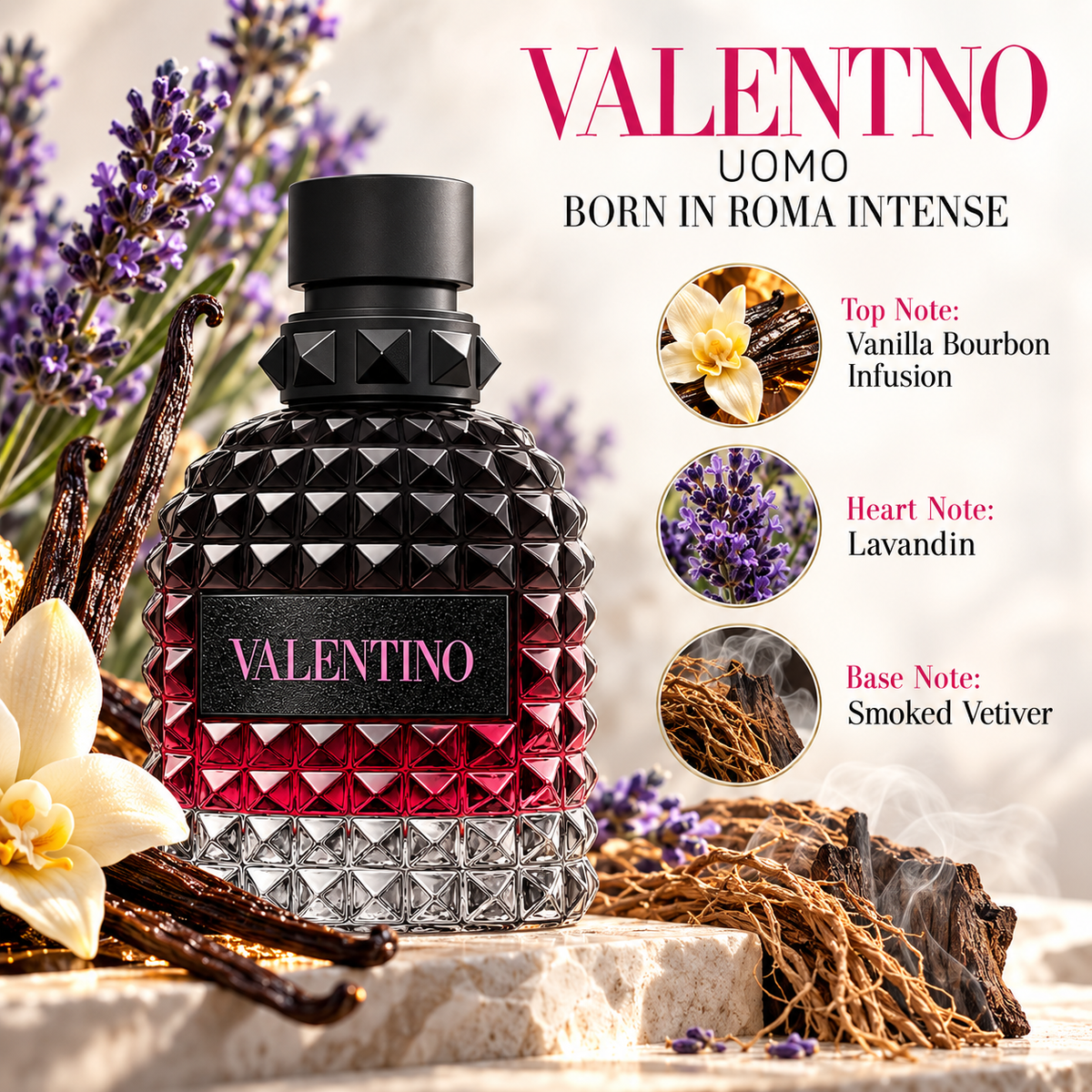Valentino Uomo Born in Roma Intense Eau de Parfum for Men 1.7 Ounce