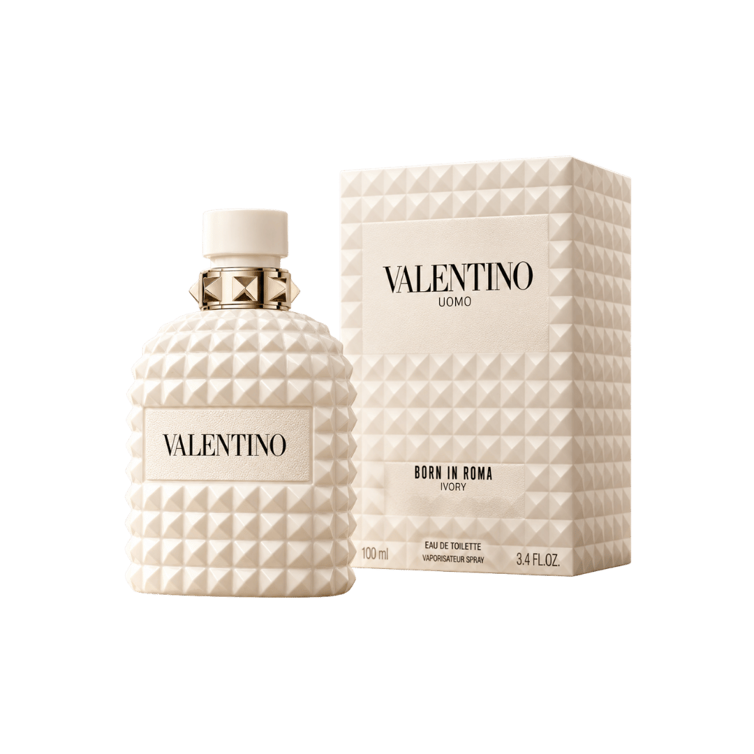 Valentino Uomo Born in Roma Ivory Eau de Toilette for Men 3.4 Ounce