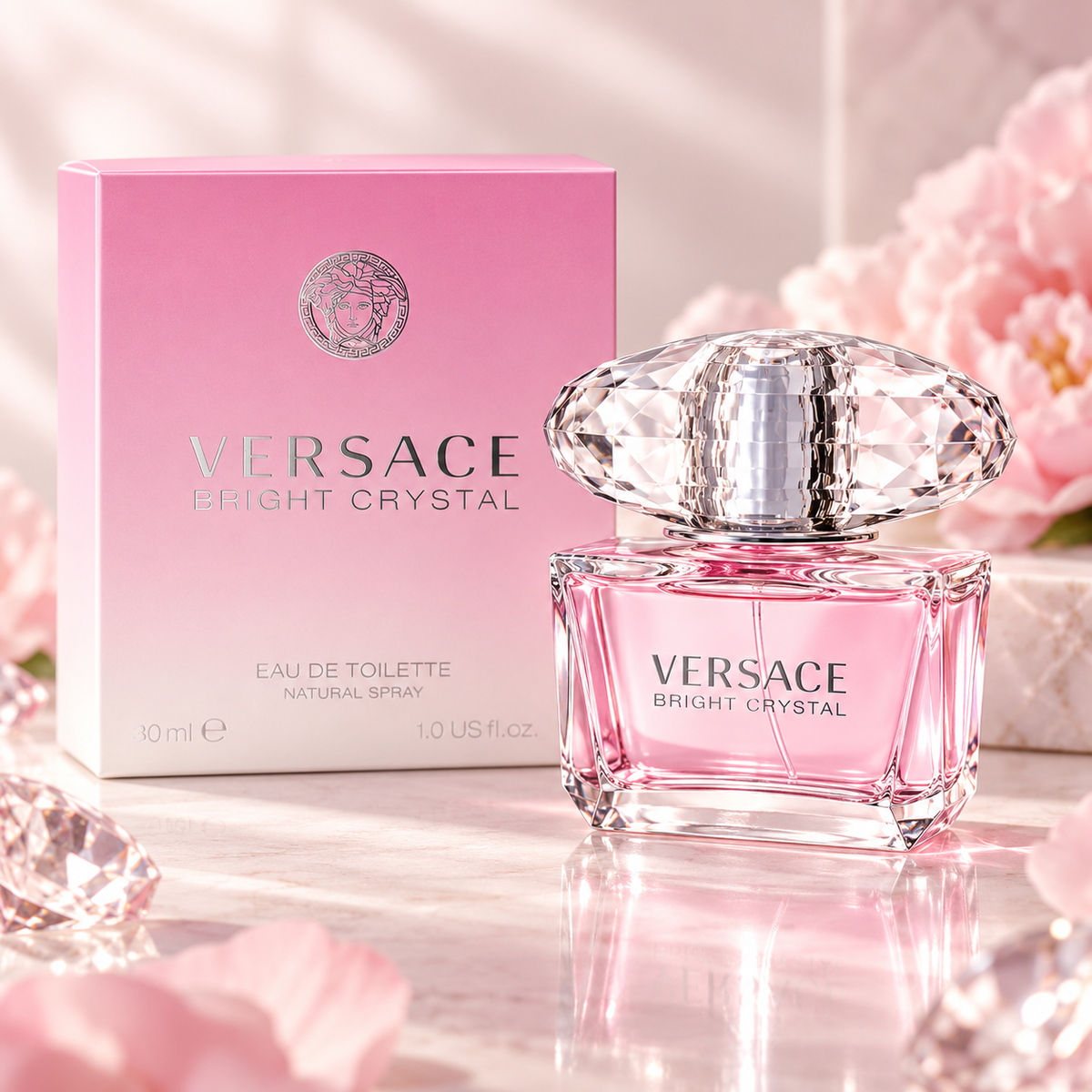 Versace Bright Crystal Eau de Toilette for Women, 1.0 Ounce