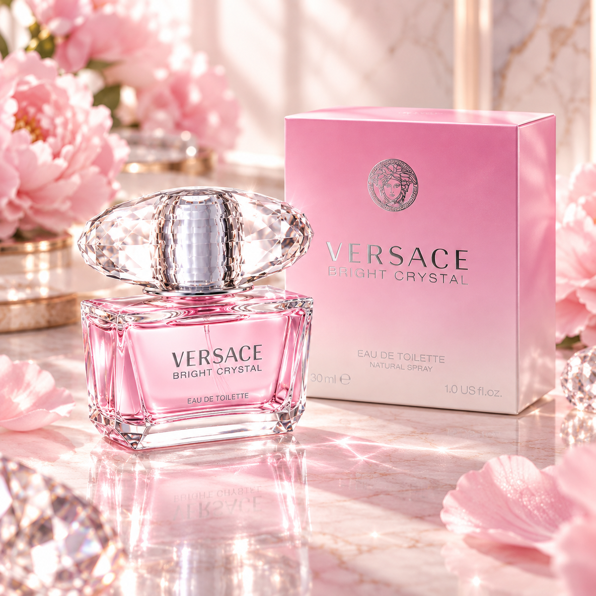 Versace Bright Crystal Eau de Toilette for Women, 1.0 Ounce