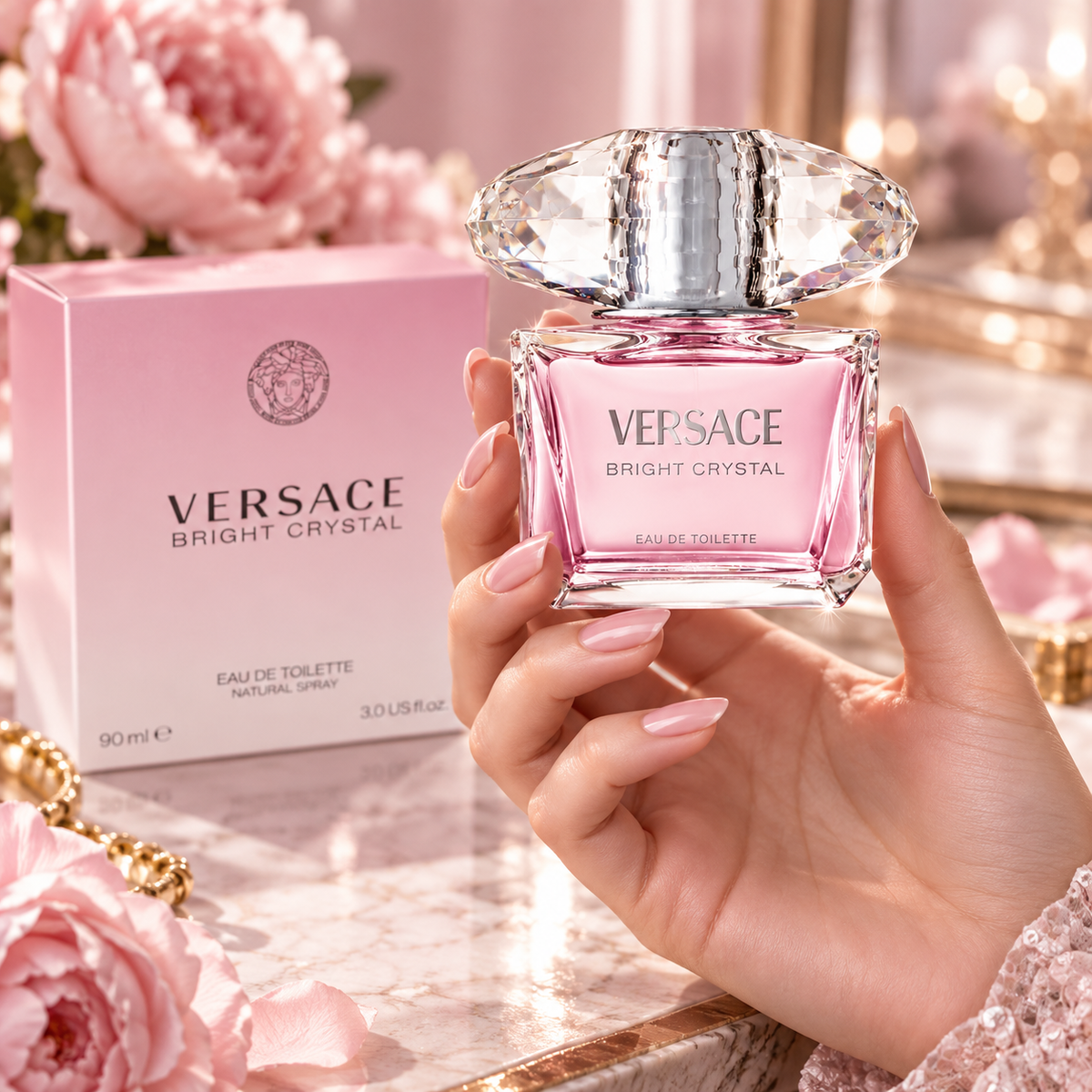 Versace Bright Crystal Eau de Toilette for Women, 3.0 Ounce
