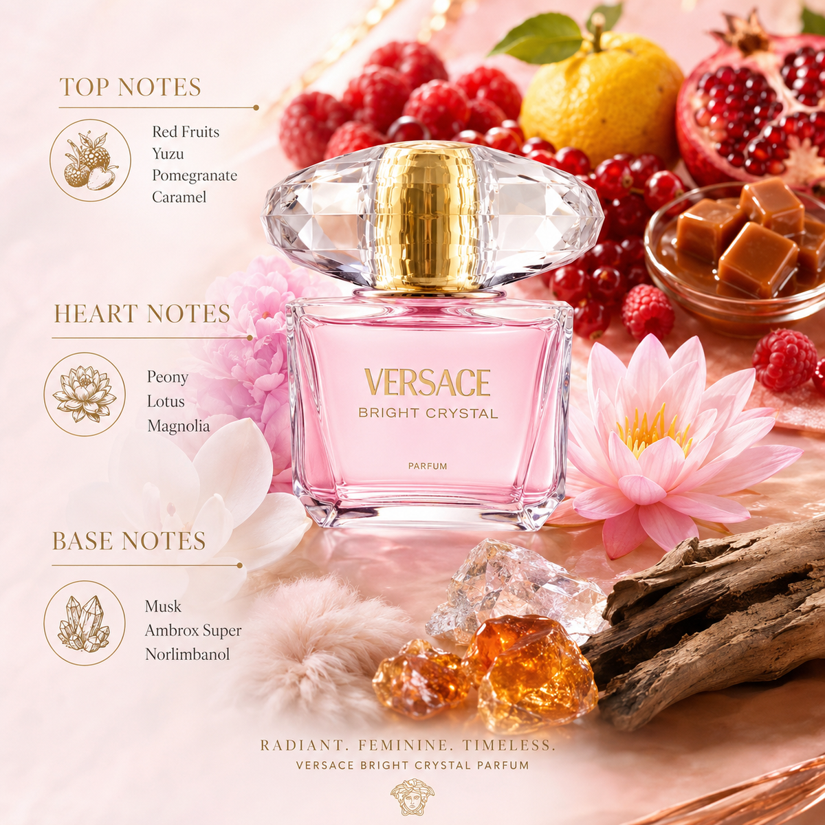 Versace Bright Crystal Parfum for Women 3.0 Ounce