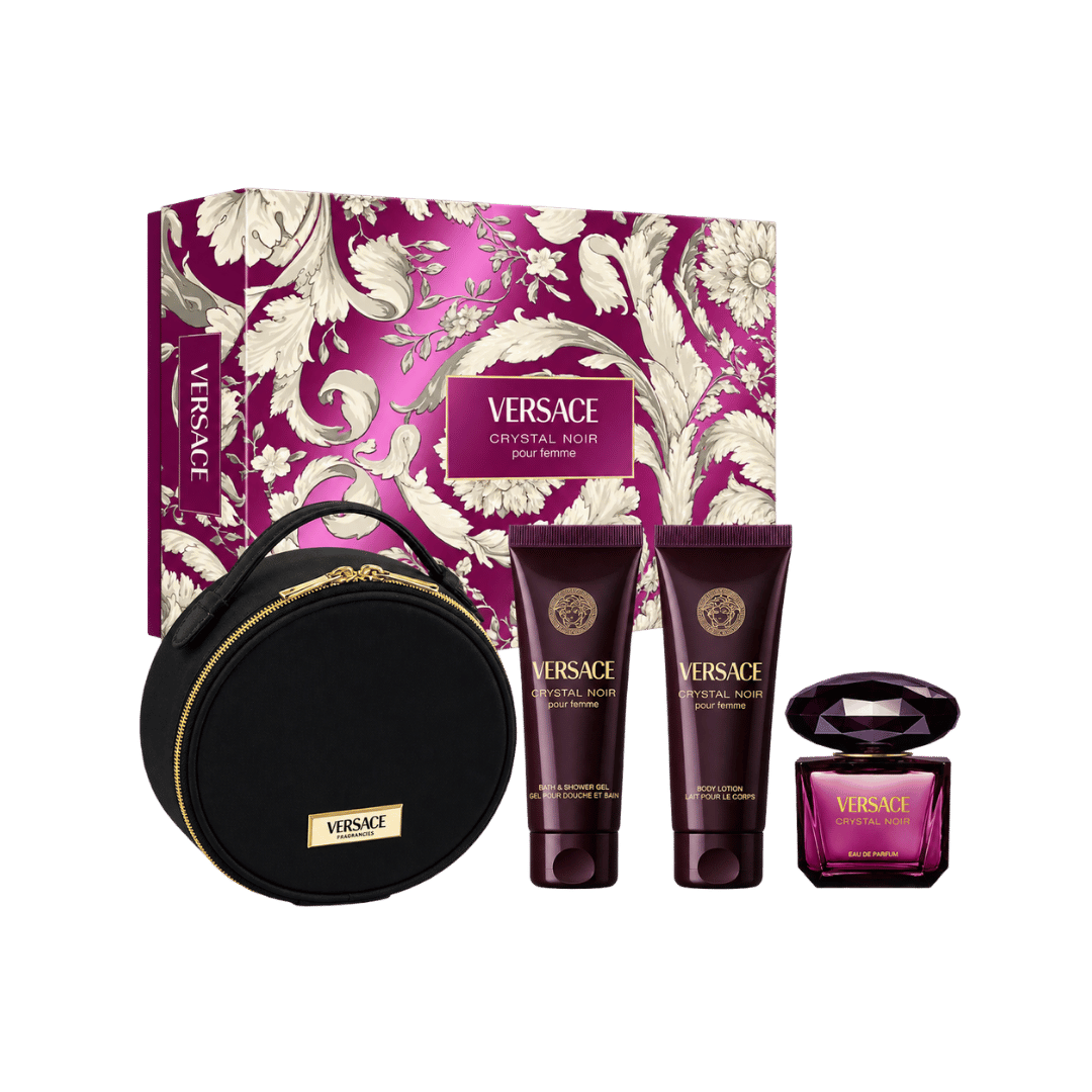 Versace Crystal Noir 4-Piece Gift Set for Women (with Makeup Bag)