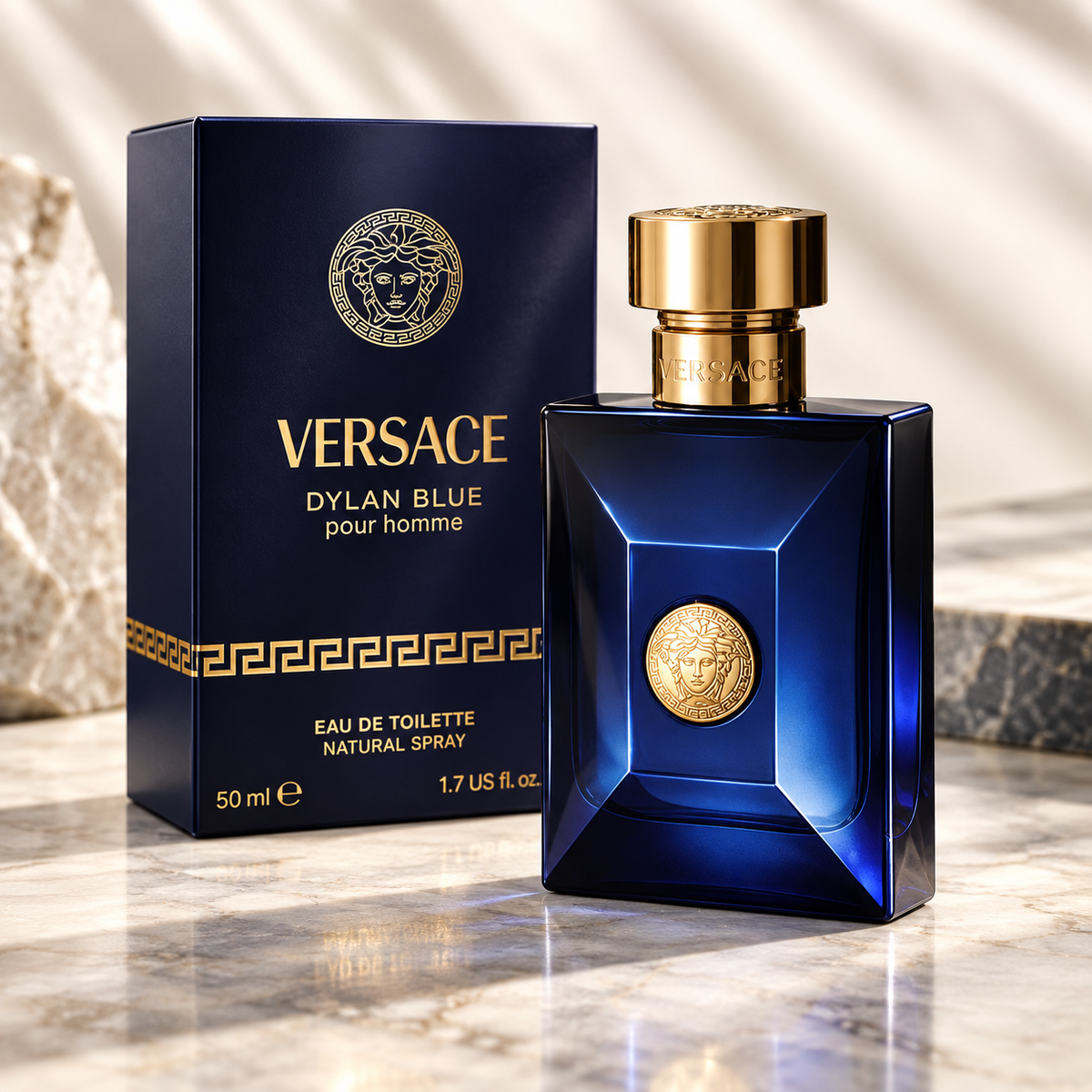 Versace Dylan Blue Pour Homme Eau de Toilette for Men, 1.7 Ounce