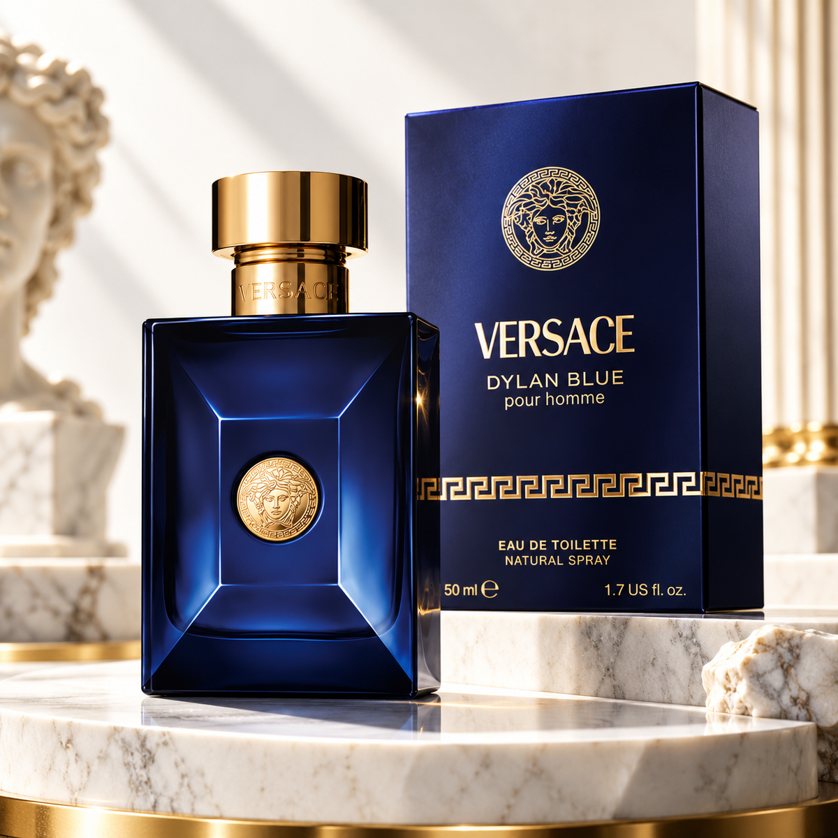 Versace Dylan Blue Pour Homme Eau de Toilette for Men, 1.7 Ounce
