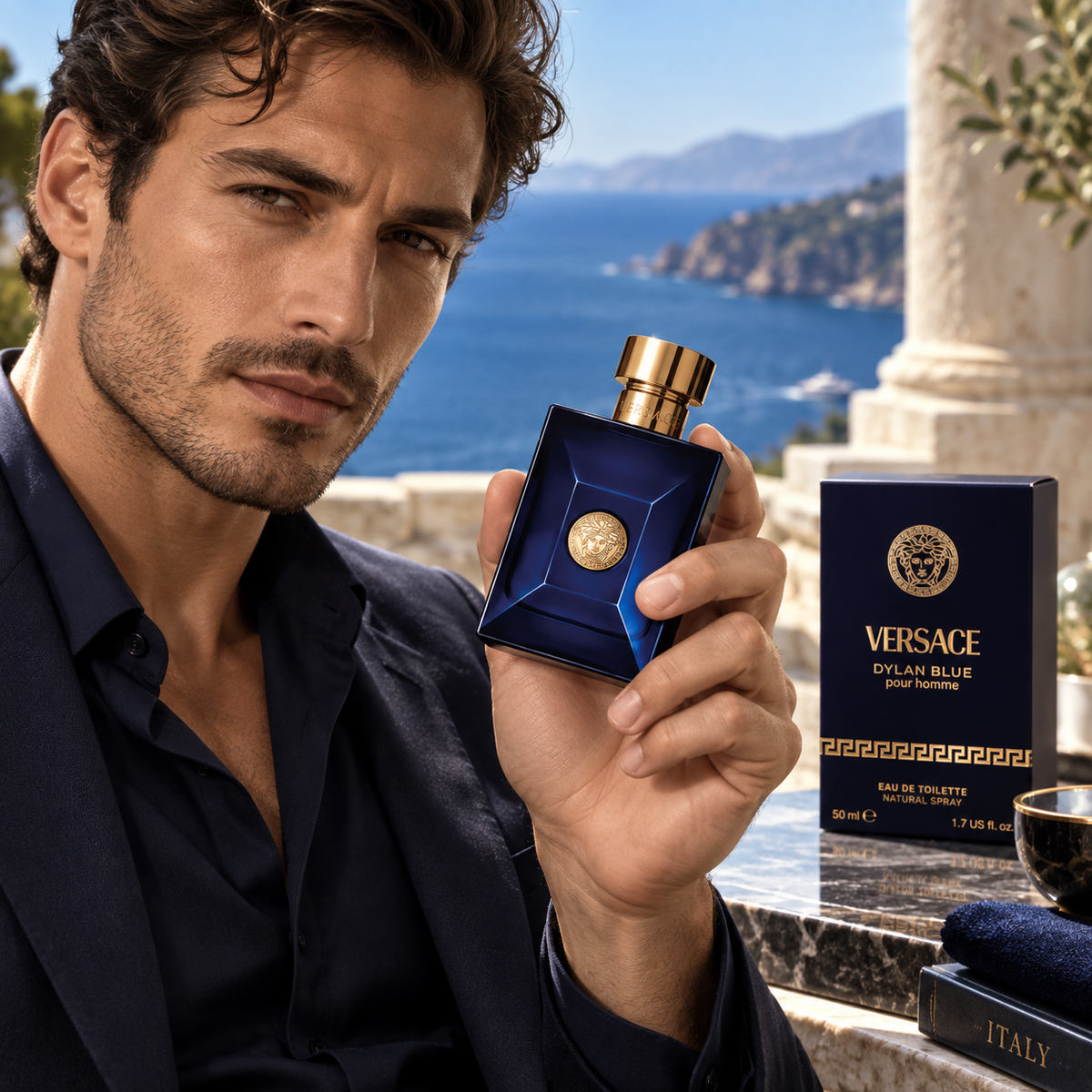 Versace Dylan Blue Pour Homme Eau de Toilette for Men, 1.7 Ounce