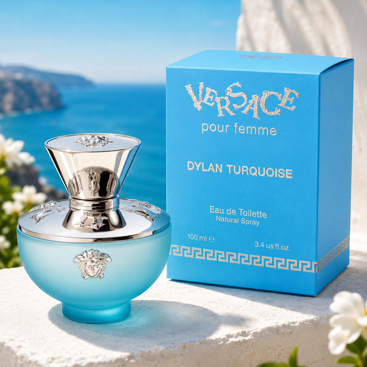 Versace Dylan Turquoise Pour Femme Eau de Toilette Spray for Women 3.4 Ounce