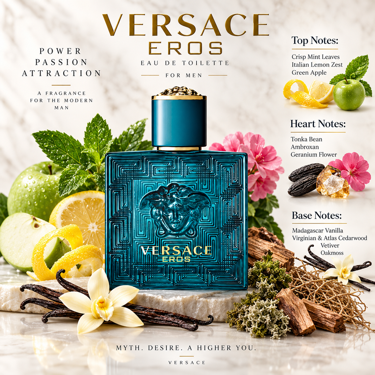 Versace Eros Eau de Toilette for Men, 1.7 Ounce