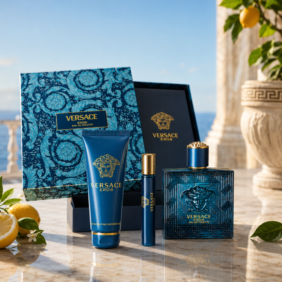 Versace Eros 3-Piece Gift Set for Men (with Shower Gel)