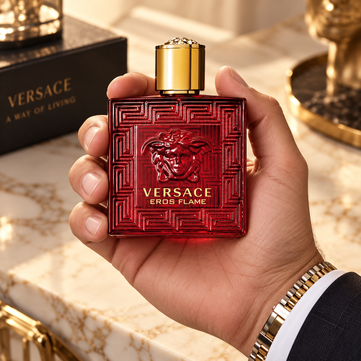 Versace Eros Flame Eau de Parfum for Men, 6.8 Ounce
