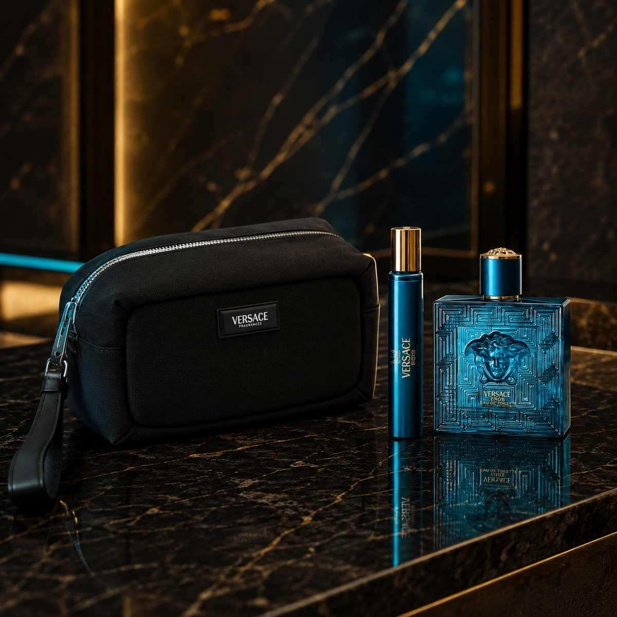 Versace Eros 3-Piece Gift Set for Men (with Branded Bag)