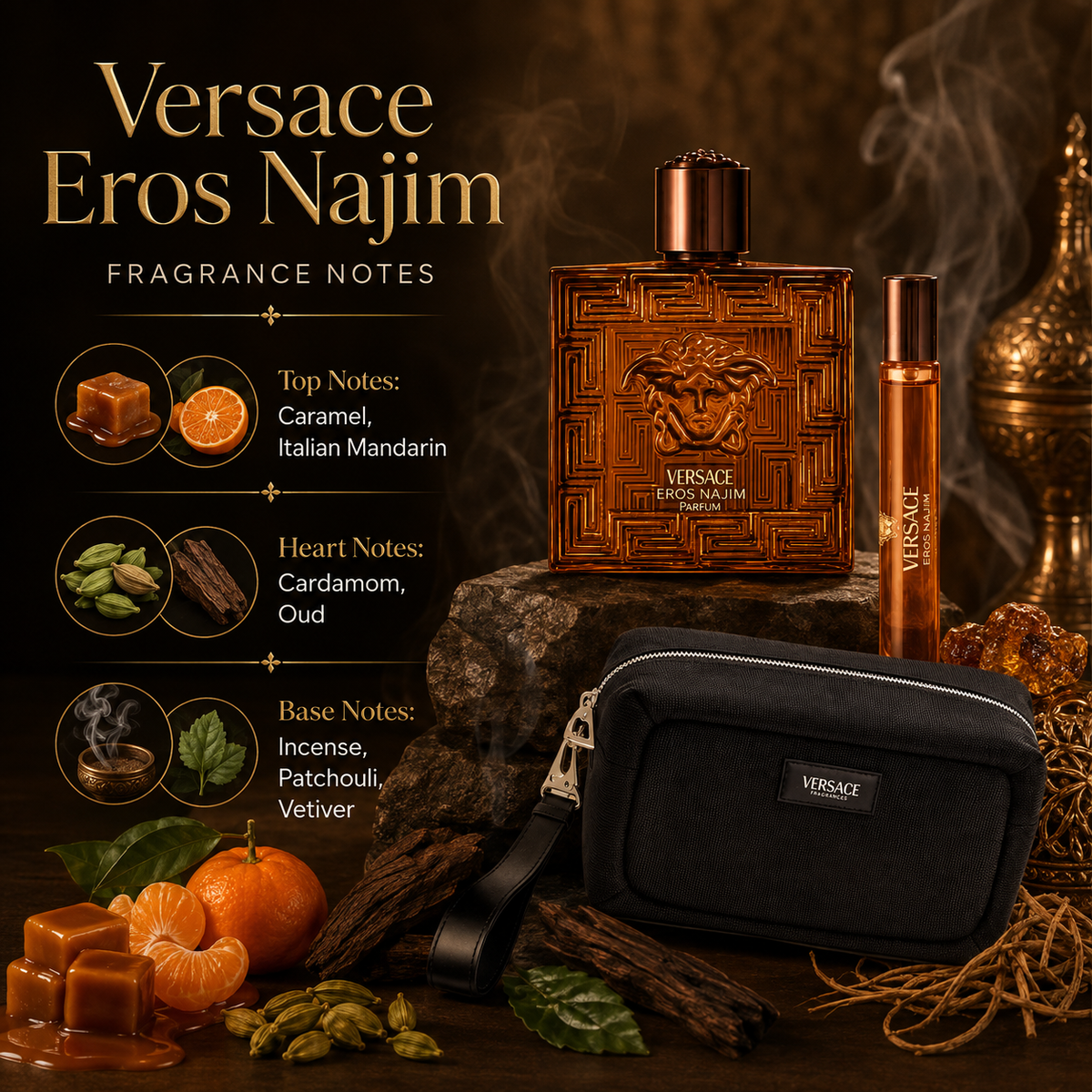 Versace Eros Najim Parfum 3-Piece Gift Set for Men