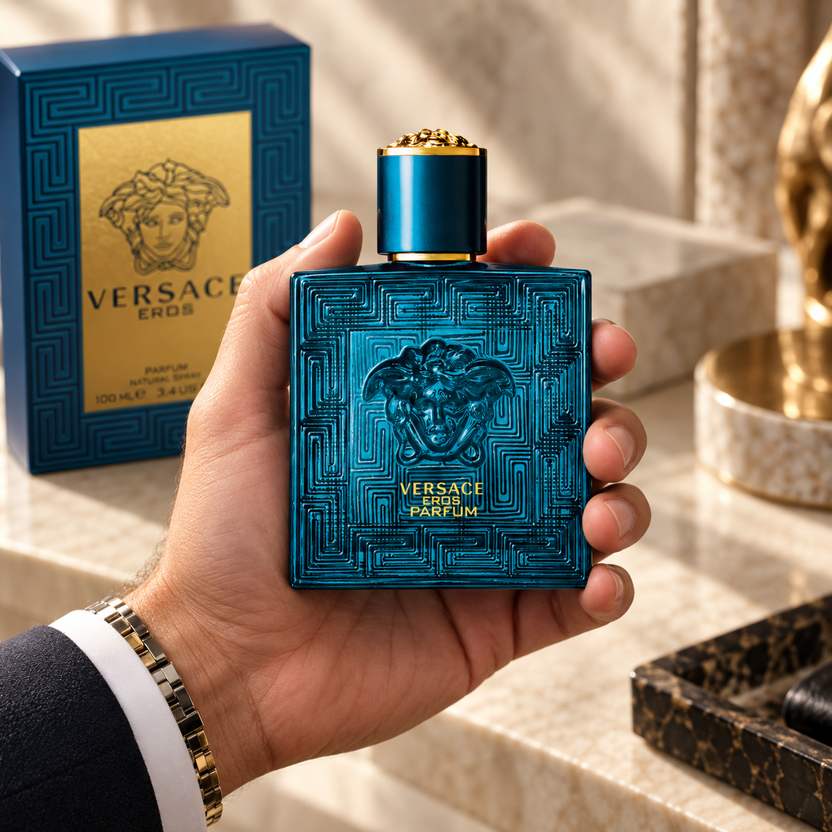 Versace Eros Parfum for Men, 3.4 Ounce