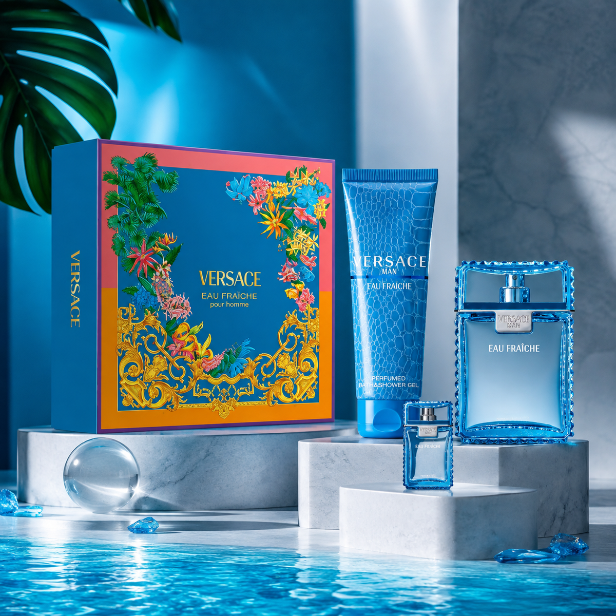 Versace Man Eau Fraiche Extreme 3-Piece Gift Set for Men