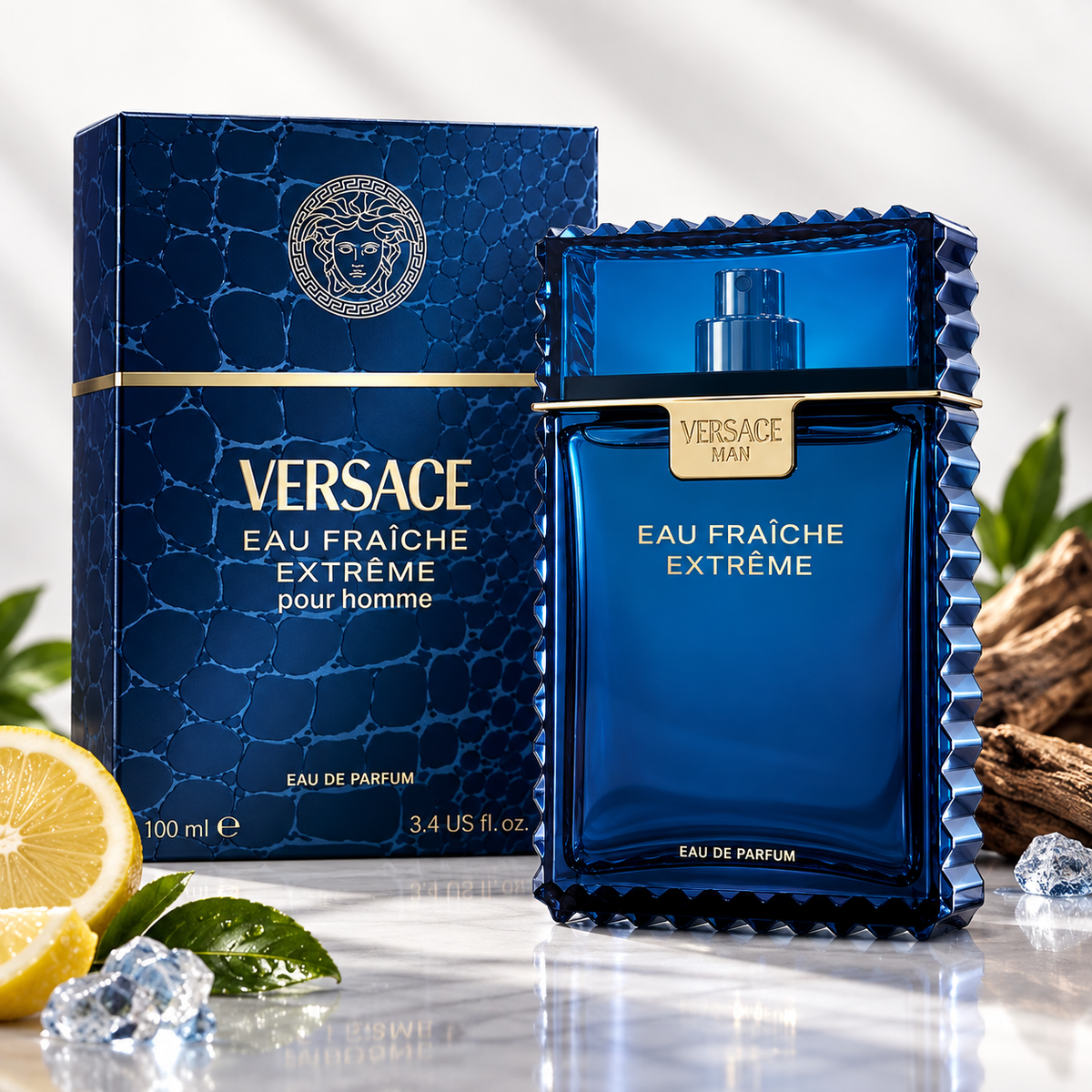Versace Man Eau Fraiche Extreme Pour Homme Eau de Parfum for Men, 3.4 Ounce