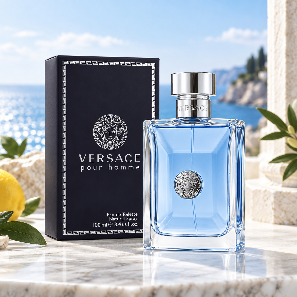 Versace Pour Homme Eau de Toilette for Men, 3.4 Ounce