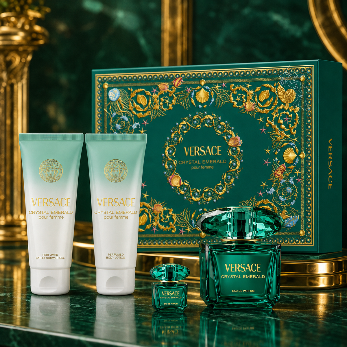 Versace Crystal Emerald 4-Piece Gift Set for Women