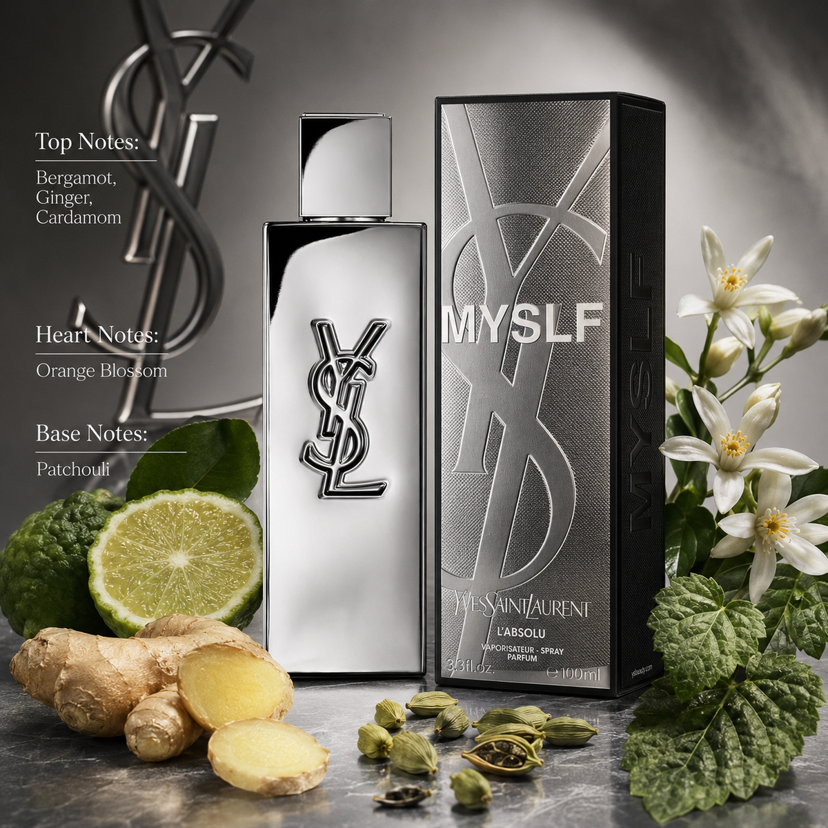 Yves Saint Laurent MYSLF L'Absolu Eau de Parfum Spray for Men 3.3 Ounce
