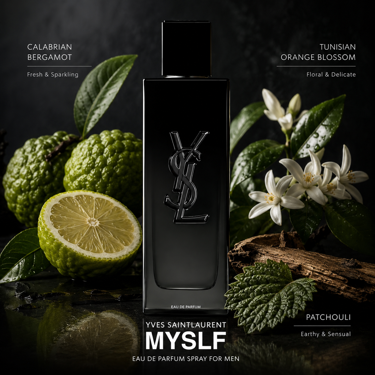 Yves Saint Laurent MYSLF Eau de Parfum Spray for Men 3.3 Ounce