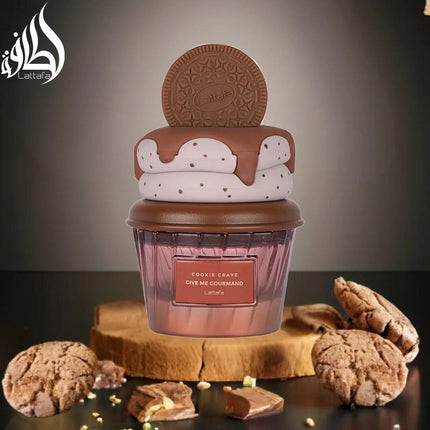 Lataafa cookie-themed product with cookies on a wooden stand