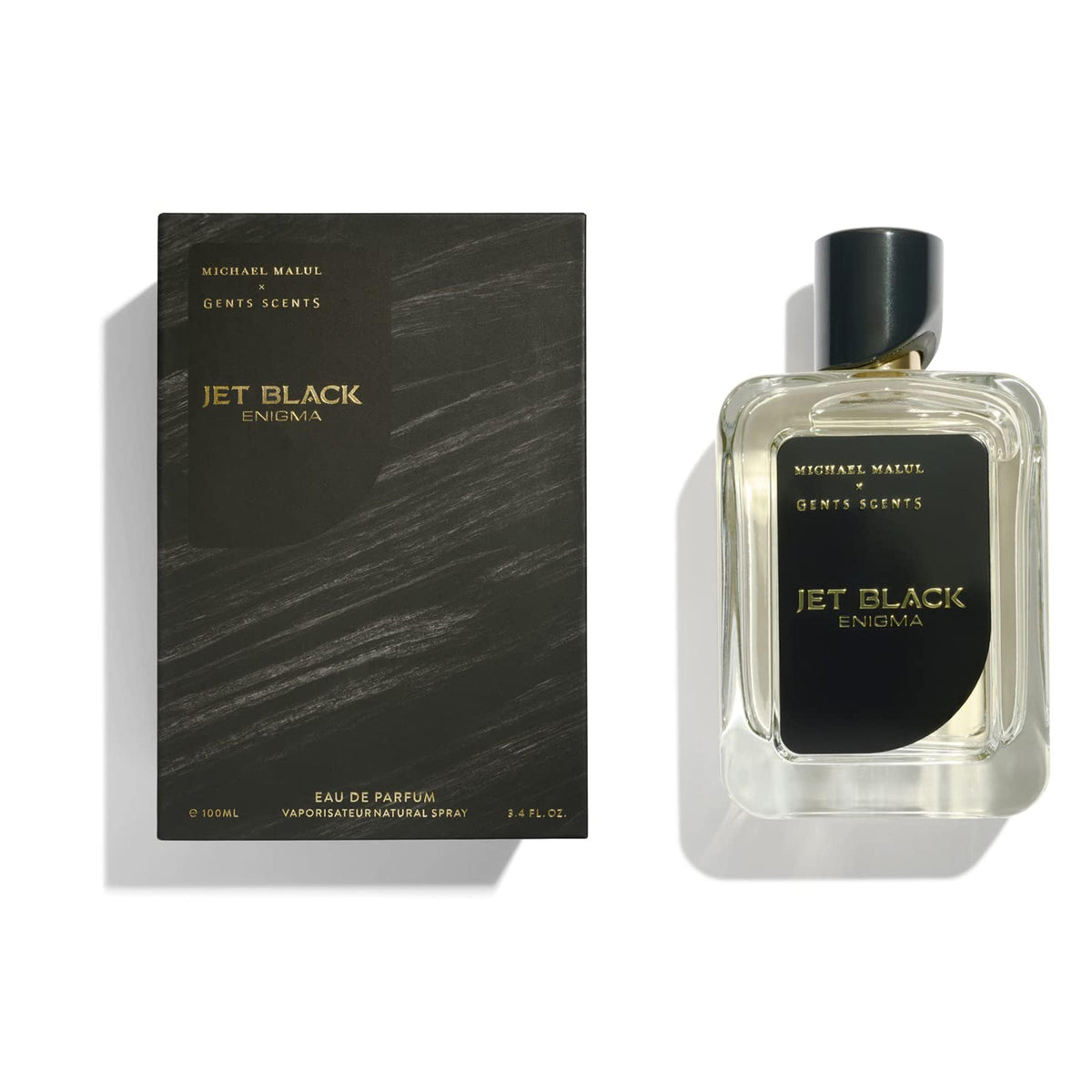 Michael Malul Jet Black Enigma Eau de Parfum for Men 3.4 Ounce