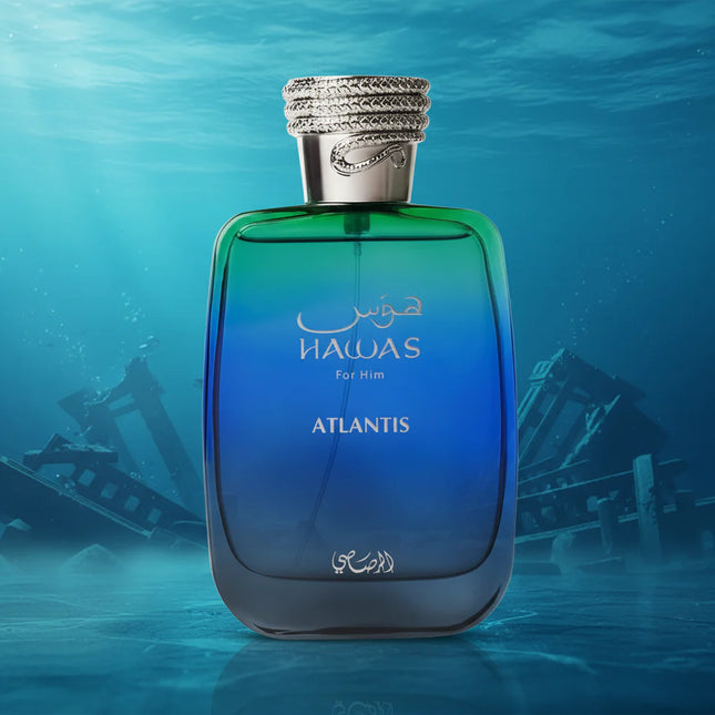 Rasasi Hawas Atlantis Eau de Parfum Spray for Men 3.4 Ounce