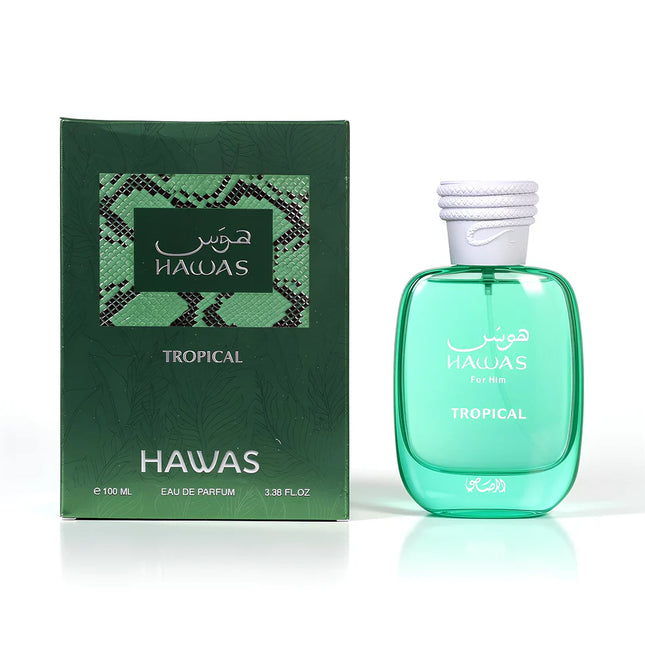 Rasasi Hawas Tropical Eau De Parfum Spray for Men, 3.4 Ounce