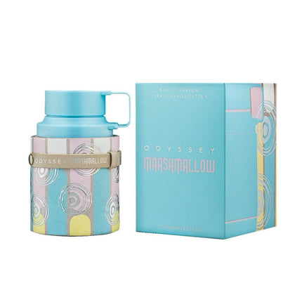 Odyssey Marshmallow perfume bottle and packaging on a white background