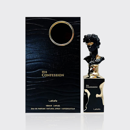 Lattafa His Confession for Men Eau de Parfum Spray, 3.4 Ounce / 100 Ml