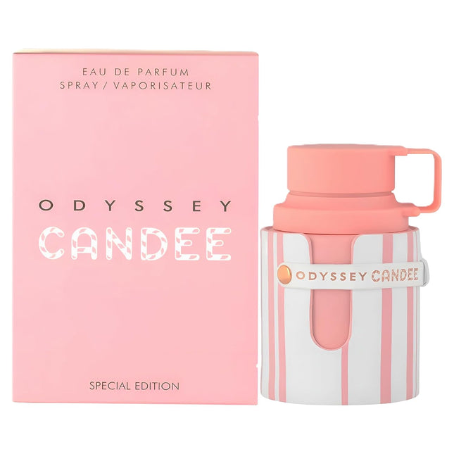 Odyssey Candee perfume bottle and packaging on a white background