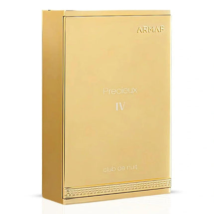 Gold Armaf perfume box with 'Pretexte IV' and 'club de nuit' text on a white background