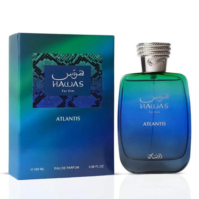 Rasasi Hawas Atlantis Eau de Parfum Spray for Men 3.4 Ounce