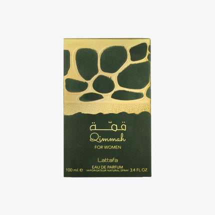 Lattafa Qimmah for Women perfume packaging on a white background
