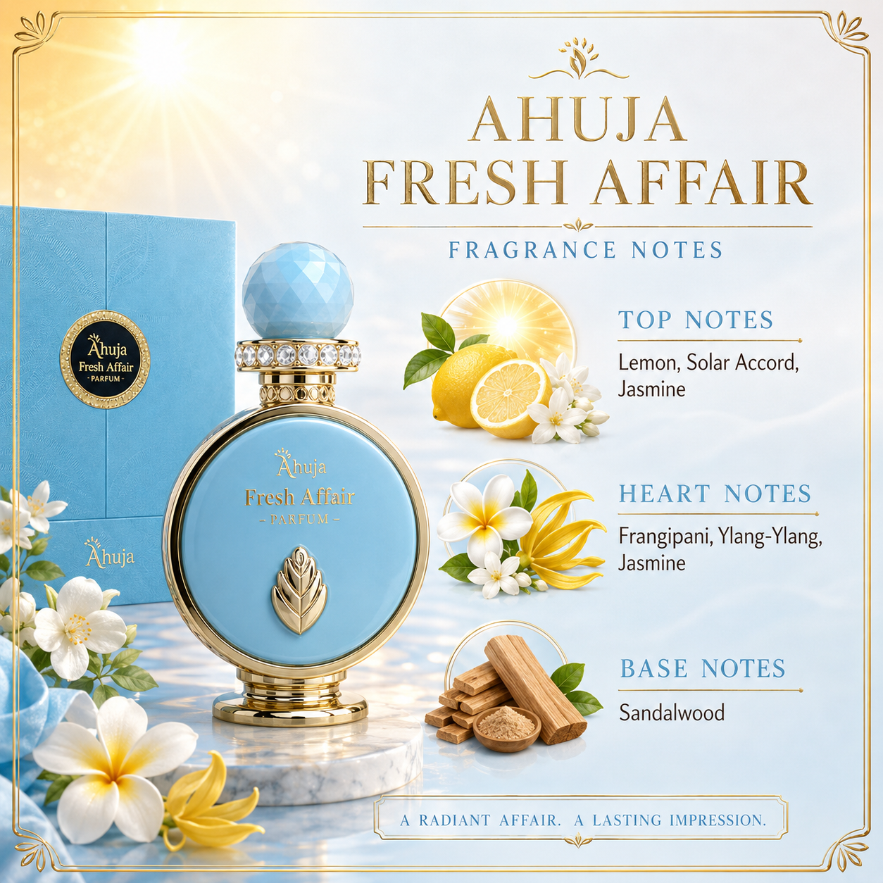 Ahuja Fresh Affairs Eau de Parfum for Unisex 3.4 Ounce