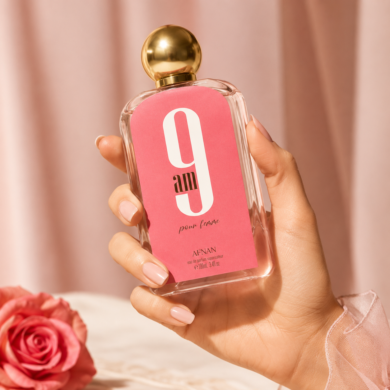Afnan 9 AM Pour Femme Eau De Parfum Spray For Women 3.4 Ounce