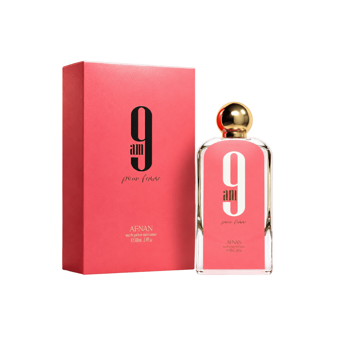 Afnan 9 AM Pour Femme Eau De Parfum Spray For Women 3.4 Ounce