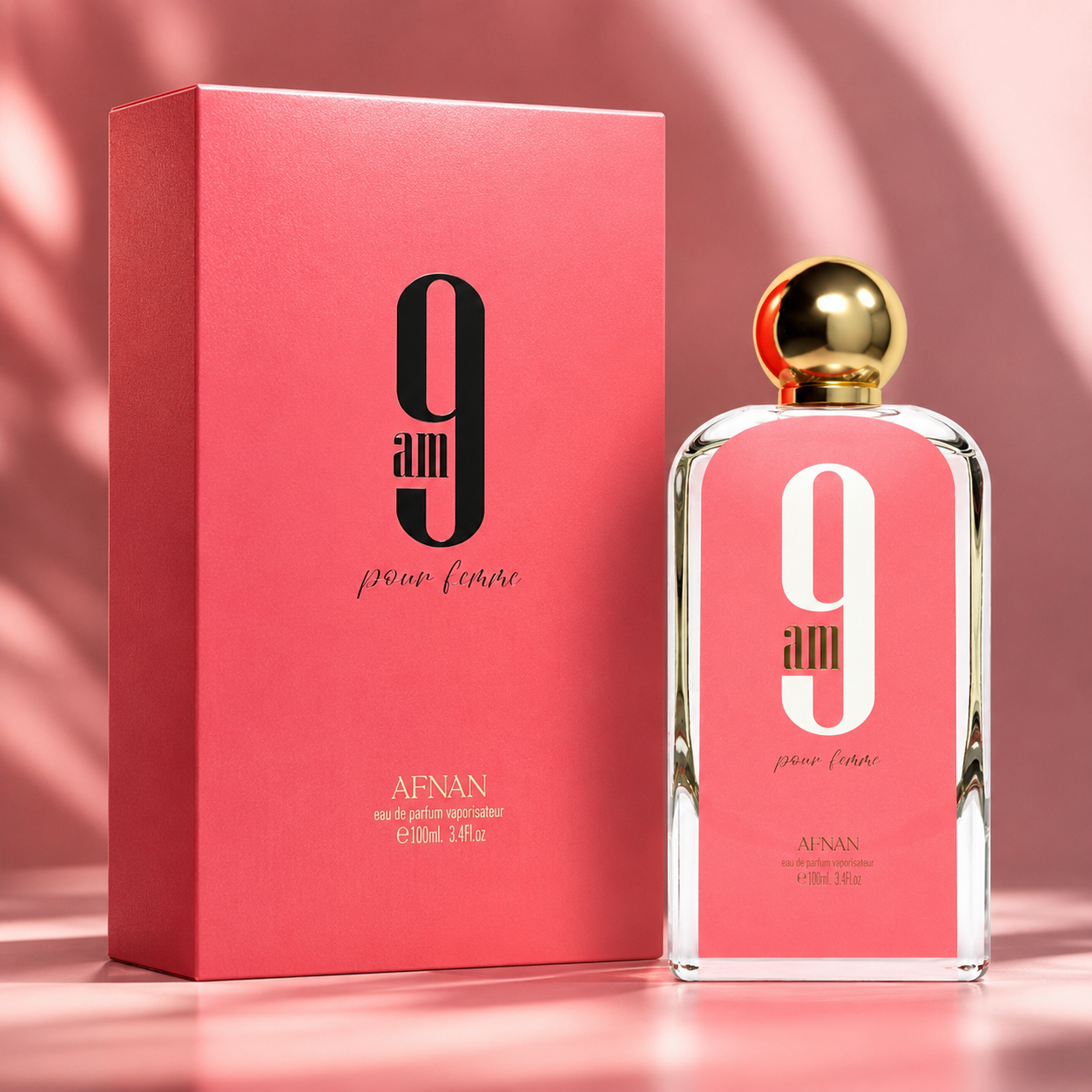 Afnan 9 AM Pour Femme Eau De Parfum Spray For Women 3.4 Ounce