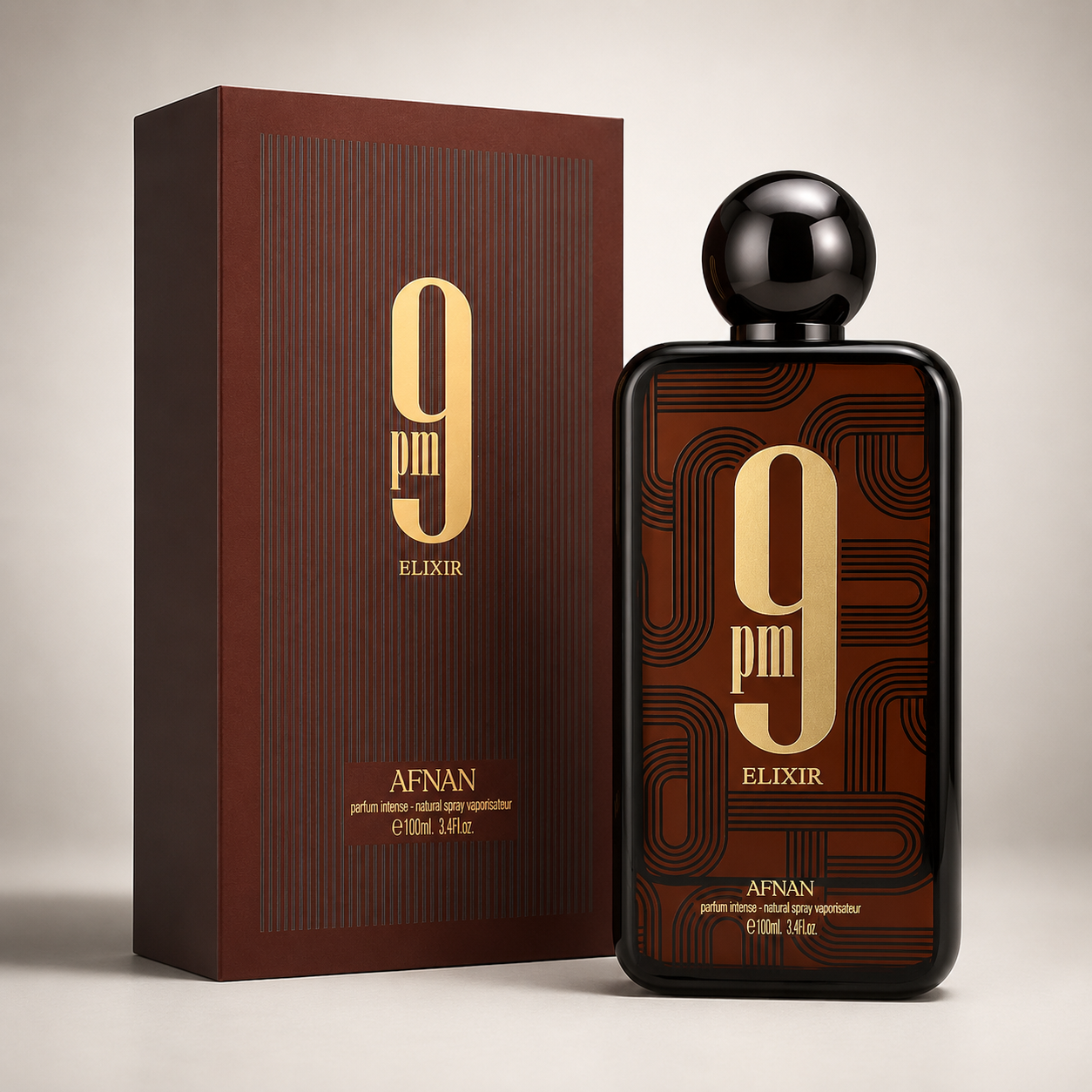 Afnan 9 PM Elixir Eau De Parfum for Unisex 3.4 Ounce