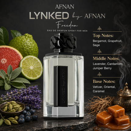 Afnan Lynked Freedom Eau De Parfum Spray for Men 3.4 Ounce