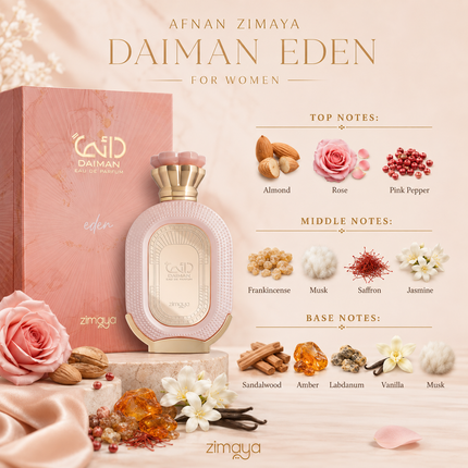 Afnan Zimaya Daiman Eden for Women Eau de Parfum Spray, 3.4 Ounce