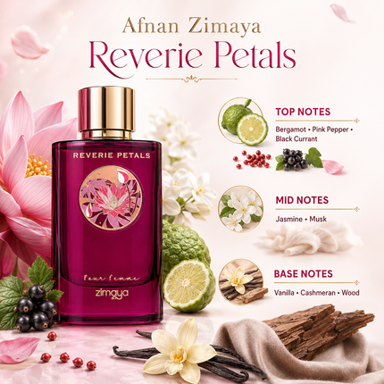 Afnan Zimaya Reverie Petals for Women Eau de Parfum Spray, 3.4 Ounce
