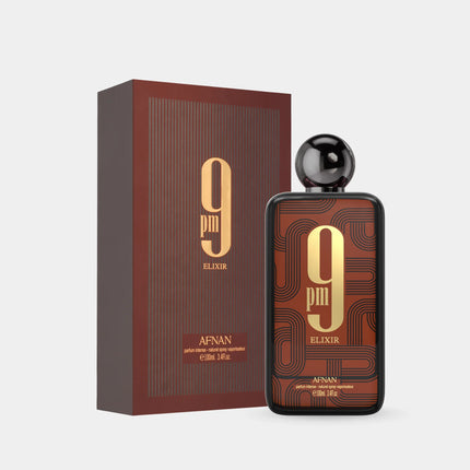 Afnan 9 PM Elixir Unisex Extrait de Parfum, 3.4 Oz