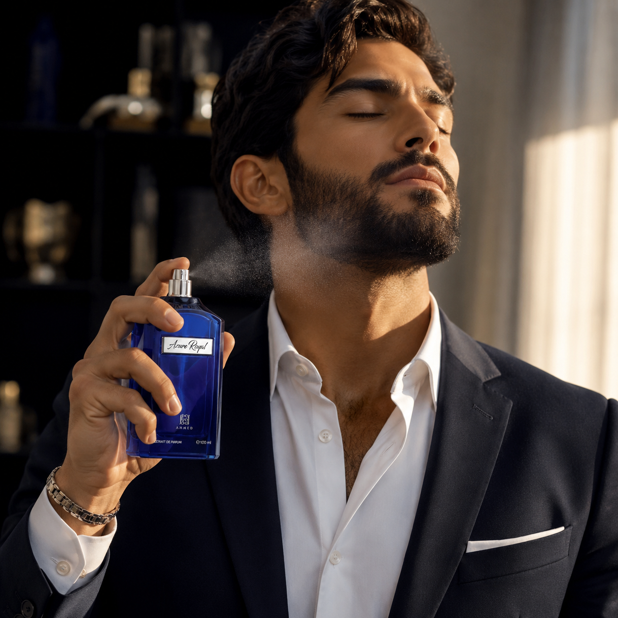 Ahmed Al Maghribi Azure Royal Eau de Parfum Spray for Unisex, 3.4 Ounce